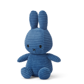 Nijntje - Miffy - Knuffel - Sitting - Corduroy - Kobalt blue - 23 cm