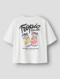 Name It - T-shirt - Girls - NKFHAIMA - Bright White - Tropic Haven