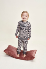 Charlie Choe -  Meisjes -  Pyjama - Lounge -  Set -  Zwart -  Roze - Panter