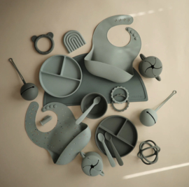 Mushie - Siliconen - Kom - Cambridge - Blue - Zuignap