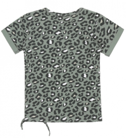 Dirkje T-shirt good vibes - panterprint - groen