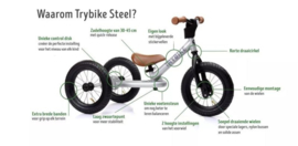 Trybike - Steel - 2 - In - 1 - Loopfiets - Driewieler - Wit
