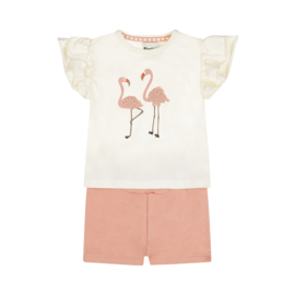 Dirkje - Kledingset - Flamingo's - Off White