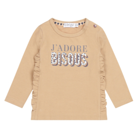 Dirkje - T-shirt - Lange - Mouw - Beige - J-adore - Bisous