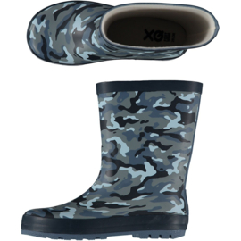 XQ Footwear - Regenlaarzen - Legerprint - Kids - Blauw