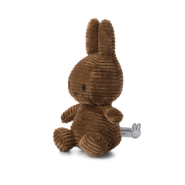 Nijntje - Miffy - knuffel - Sitting - Corduroy - Brown - 23 cm