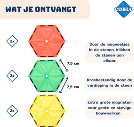 Coblo - Hexagon - Uitbreidingsset - 6 - Stuks