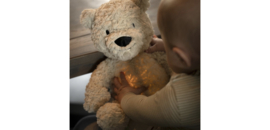 Baby's Only Bo de knuffelbeer met slaaptrainer - Baby knuffel met white noise en slimme huilsensor - Nachtlicht - Warm Linen