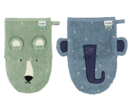 Trixie - Washandjes - 2-pack - Mr. Polar - Mrs. Elephant