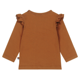 Dirkje - T-shirt - Lange - Mouw - Hartje - Caramel