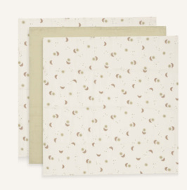 Jollein - Hydrofiele doeken  - 70x70cm - Over the Moon - 3 stuks