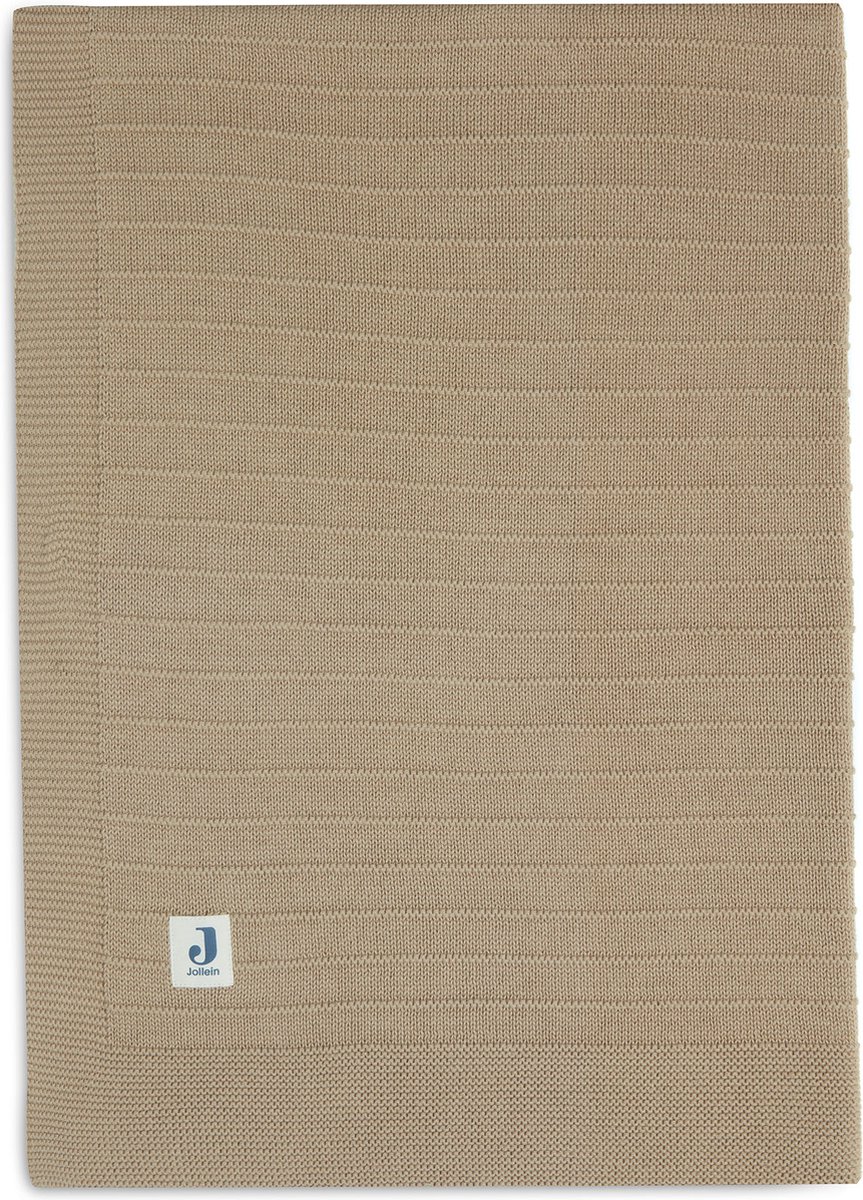 Jollein - Baby - Deken - Ledikant - Pure - Knit - Biscuit - 100x150 cm - GOTS