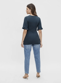 Mamalicious - MLDicte - Top - 2-in-1 - T-shirt - V-hals - Blueberry