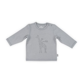 Jollein - Shirt - Lange - Mouw - Safari - Grey - Maat 62/68