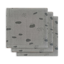 Jollein - Monddoekje - Hydrofiel - Spot - Storm - Grey - 3 - Pack