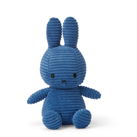 Nijntje - Miffy - Knuffel - Sitting - Corduroy - Kobalt blue - 23 cm