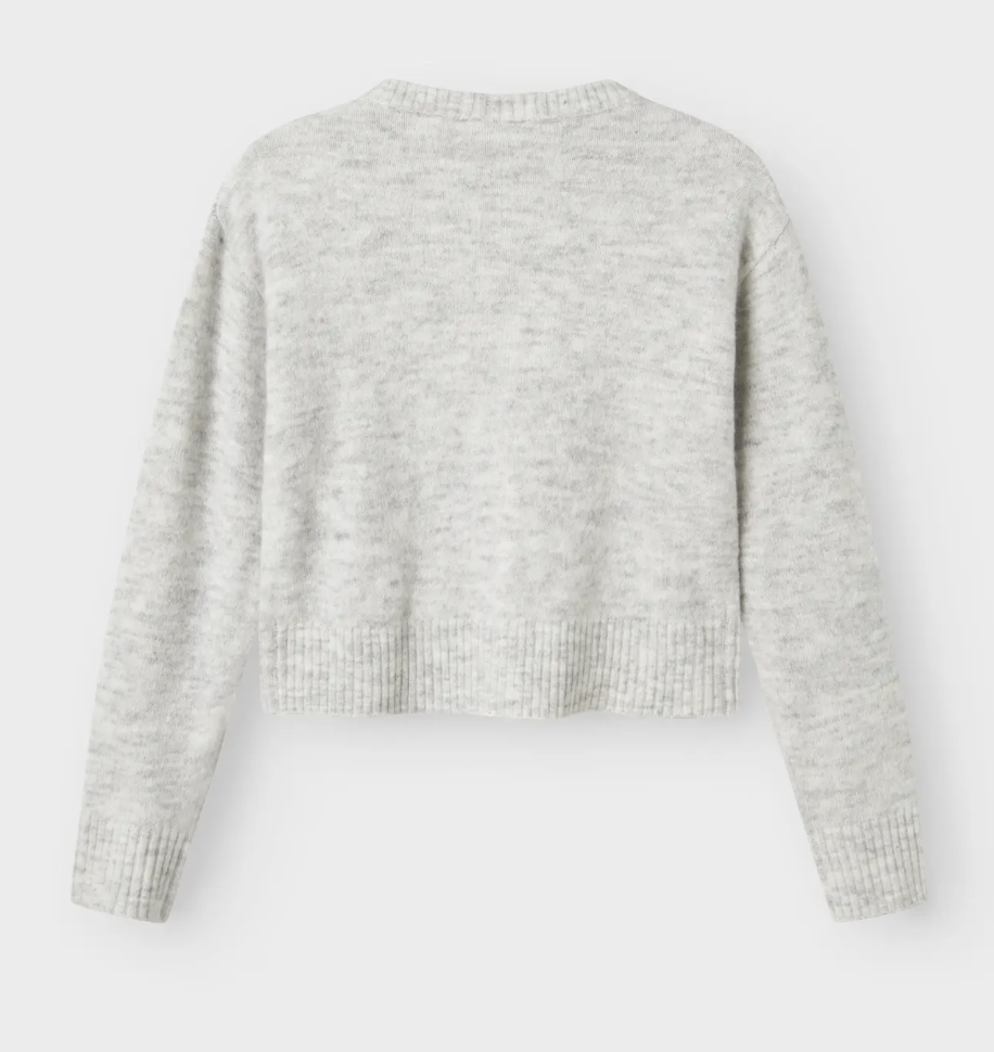 Name It - Knit - Vest - Karin - Lichtgrijs - Strikjes