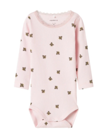 Name It - Romper - Bijtjes - Roze - Rib - Peyote