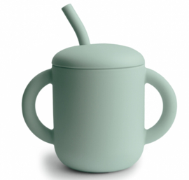 Mushie - Siliconen - Oefenbeker - Cup - Rietje - Cambridge - Blue
