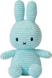 Nijntje - Miffy - Knuffel - Sitting  - Corduroy - Turquoise - 23 cm