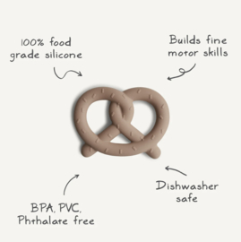 Mushie - Bijtring - Pretzel - Naturel - 3 maanden+