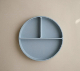 Mushie - Siliconen - Bord - Powder - Blue - Zuignap