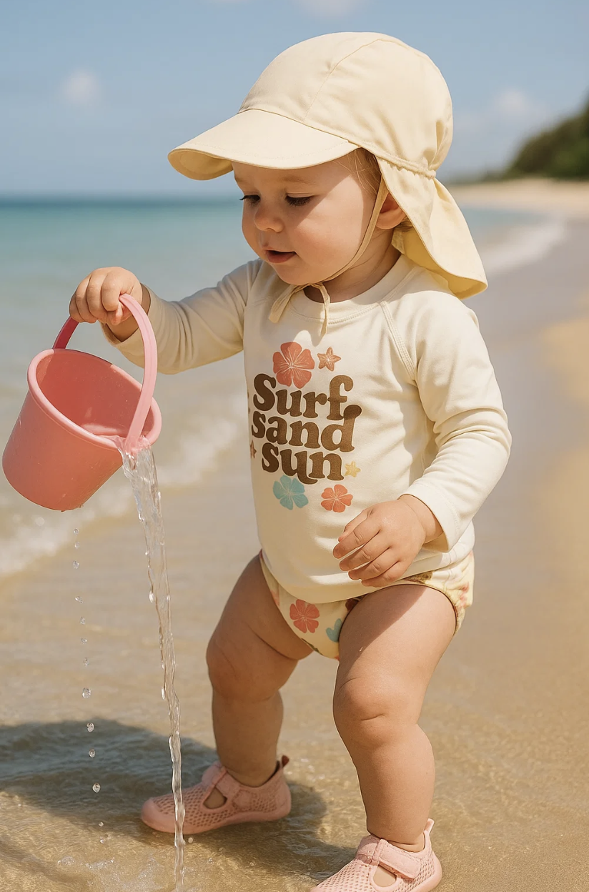 Lässig - UV - T-shirt - Bloemetjes - Surf - Sand - Sun - Wit - Sea salt