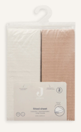 Jollein - Hoeslakens - Jersey - 2 Stuks - Light Terra & Oatmeal - 40/50x80/90 cm