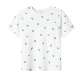 Name It - T-shirt - Hartjes - Farso - Wit