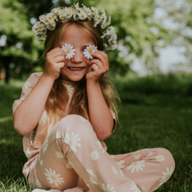 Koko Noko - Flared - Broek - Bloemetjes - Smokey Pink