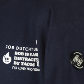 No Way Monday x Job Dutchtuber - T-shirt - Backprint - Dress Blues