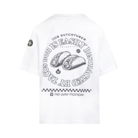 No Way Monday x Job Dutchtuber - T-shirt - Backprint - Bright White
