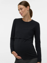 Mamalicious - MLKERRIE - Longsleeve - Top  - 2-in-1 - T-shirt - Zwart