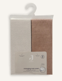Jollein - Aankleedkussenhoes Badstof - Light Terra & Oatmeal - 2 Stuks  - 50x70 cm