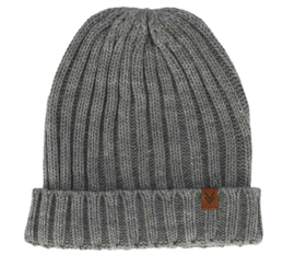 Sarlini - Jongens - Knit - Muts - Grijs - Melange - 8-12 jaar