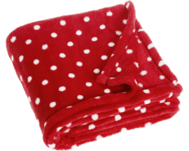 Playshoes - Fleece - Deken - Rood - Witte - Stippen - 75 x 100 cm