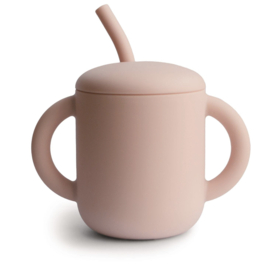 Mushie - Siliconen - Oefenbeker - Rietje - Blush