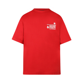 No Way Monday x Job Dutchtuber - T-shirt - Backprint - Rood