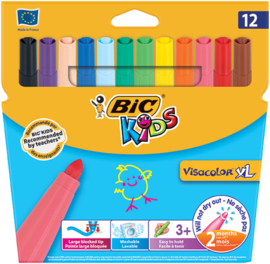Kleurstiften Bic Kids Visacolor XL, 12 stuks