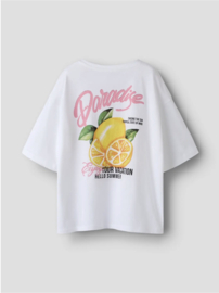 Name It - T-shirt - Girls - NKFHAIMA - Backprint - Bright White - Paradise