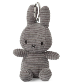 Nijntje - Miffy - sleutelhanger - corduroy - grey - 10 cm