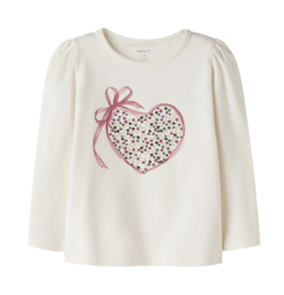 Name It - T-shirt - NMFLIASA - Hartje - Antique White