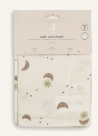 Jollein - Hydrofiele washandjes - 15x20cm - Over the Moon - 3 stuks