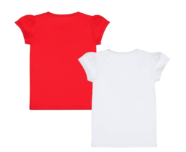 Dirkje - T-shirts - 2-pack - Bright Red + White