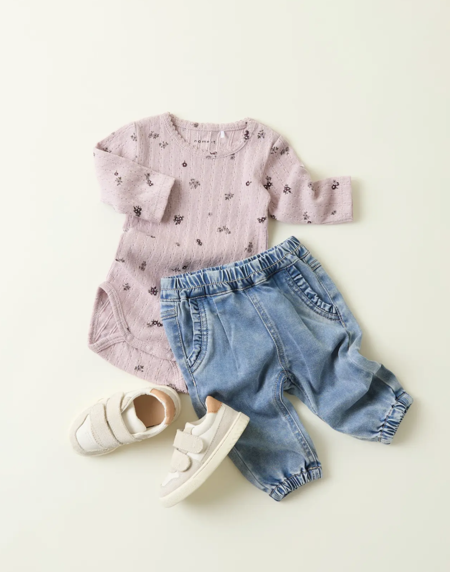 Name It - Broek - Rose - Frill Jeans - Medium Blue Denim