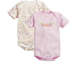 Playshoes - Rompers  - 2 stuks - Korte - Mouw - Bloemen - Roze