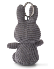 Nijntje - Miffy - sleutelhanger - corduroy - grey - 10 cm