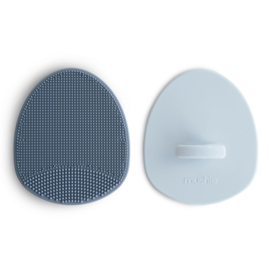 Mushie - Badborstel - Cradle Cap - Siliconen - Tradewinds - Periwinkle