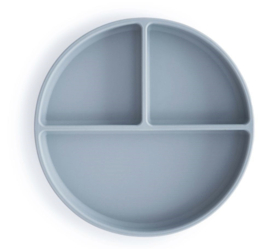 Mushie - Siliconen - Bord - Powder - Blue - Zuignap