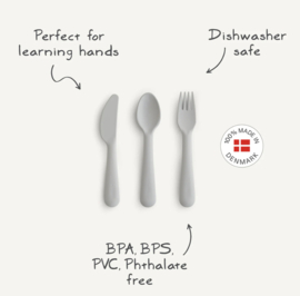 Mushie -Bestekset - Powder - Blue